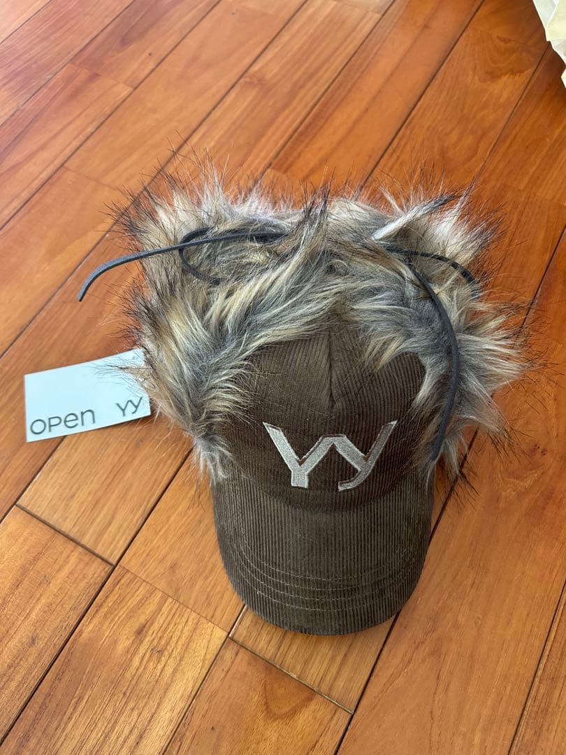 OPEN YY ファー付き ブラウン コーデュロイキャップ 00 - メルカリ