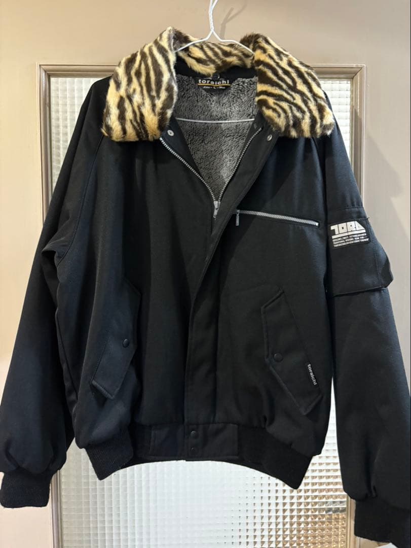 寅壱　ドカジャン　トラ柄つけ襟　ブラック　Lサイズ