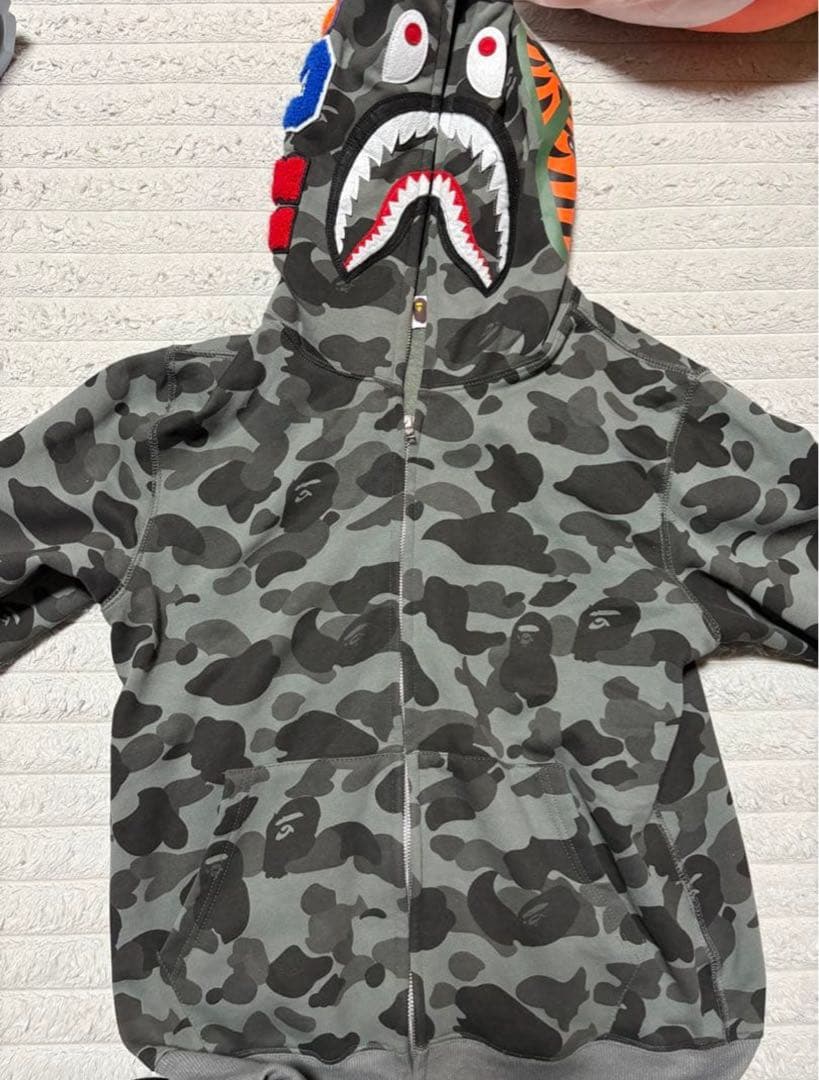 A Bathing Ape カモフラージュシャークパーカー A BATHING APE◇シャークパーカー/GORE WINDSTOPPER/XL/コットン/GRN