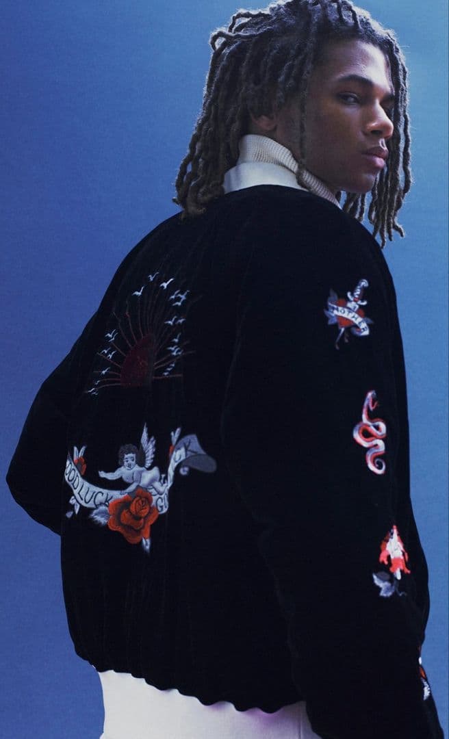 ジャケット・アウター S'YTE X TAION REVERSIBLE BOMBER JACKET S'YTE X TAION】REVERSIBLE LONG BOMBER JACKET WITH RED PRINTED