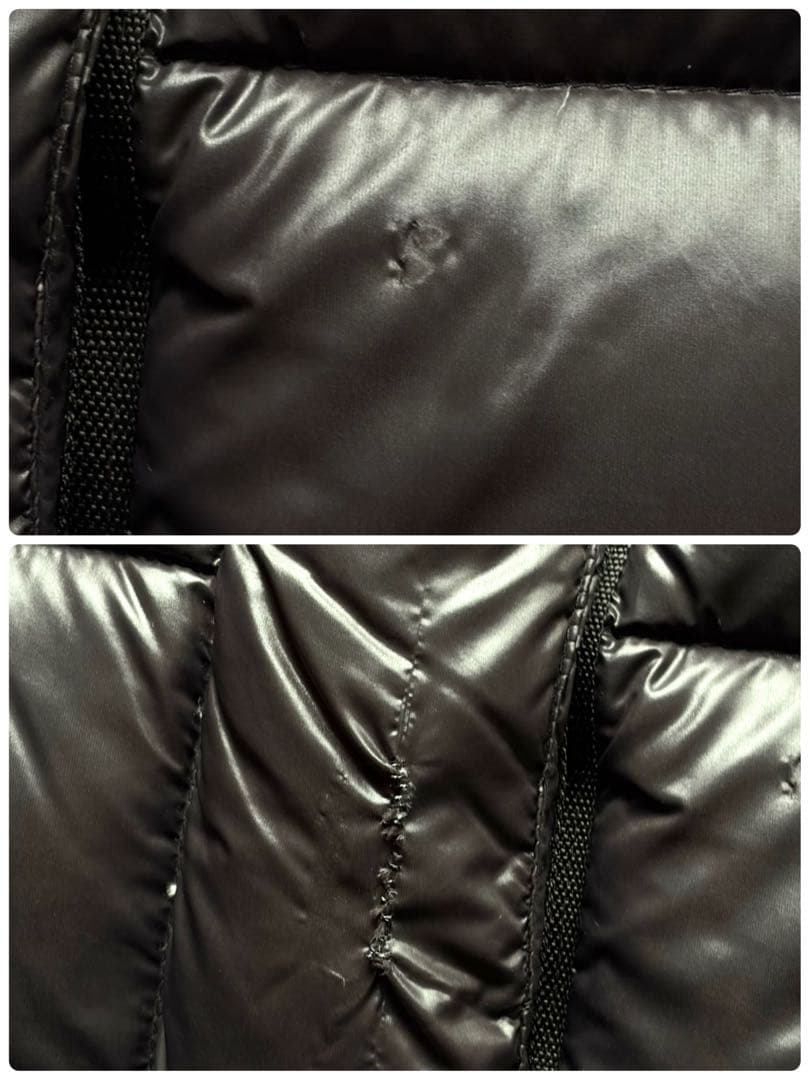 PRADA プラダ ダウンジャケット 三角ロゴ金具 ブラック 袖ライン