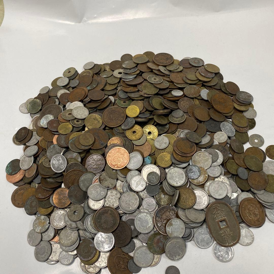 日本の古銭 明治 大正 昭和 レトロ まとめ売り 正味4.2kg NO.54 古銭 近代貨幣 明治 大正 昭和 1銭 全種 7種 7枚セット : yuuhiflower