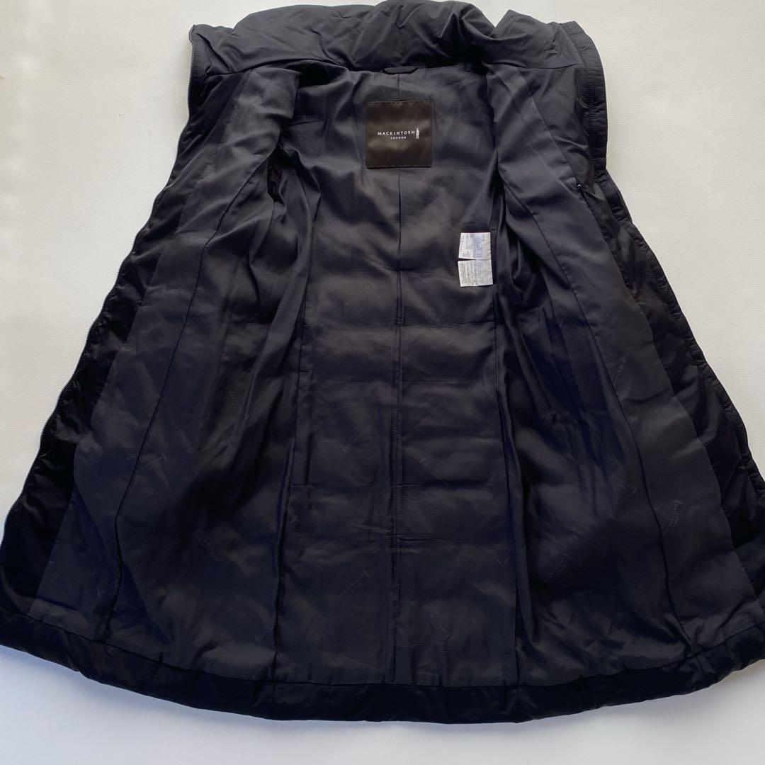 極美/ダウン】マッキントッシュロンドン スタンドカラーコート 黒 38