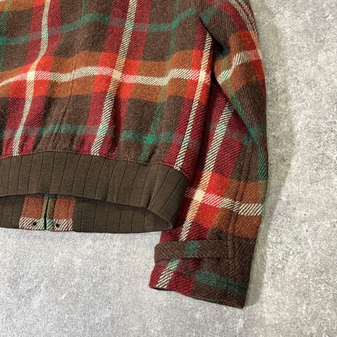 RALPH LAUREN チェックウールジャケット M ウールアルパカ ムートン
