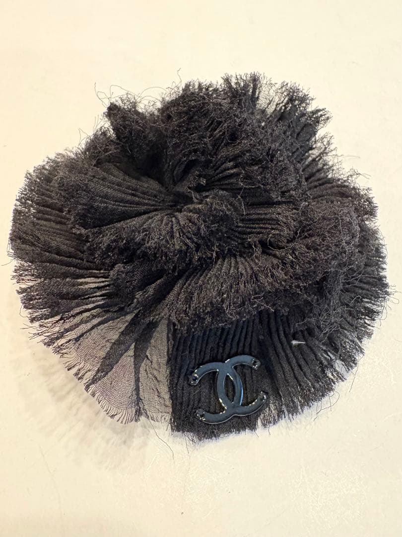 シャネル☆ココマーク カメリア ロゴコサージュ ブローチ チュール