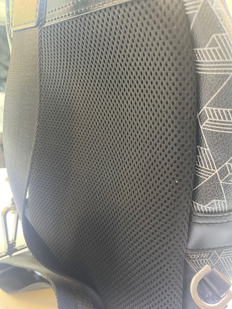 LACOSTE ラコステ メンズ ボディバッグ 黒 モノグラム 未使用 ブラック