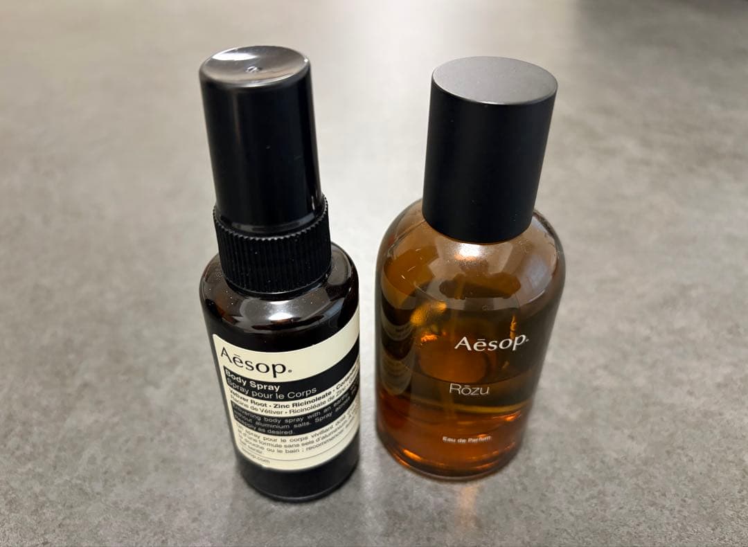 ①Aesop Rōzu オードパルファム ②Aesop ボディスプレー