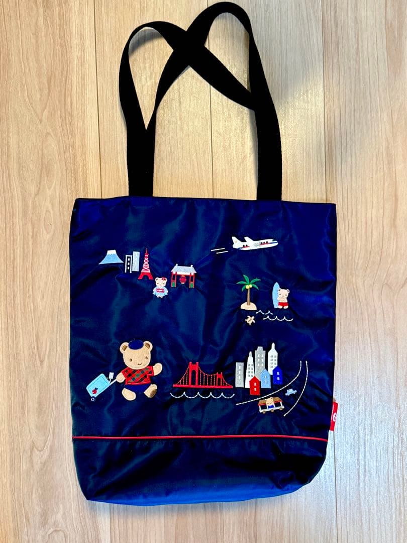 familiar JALコラボネイビー刺繍トートバッグ