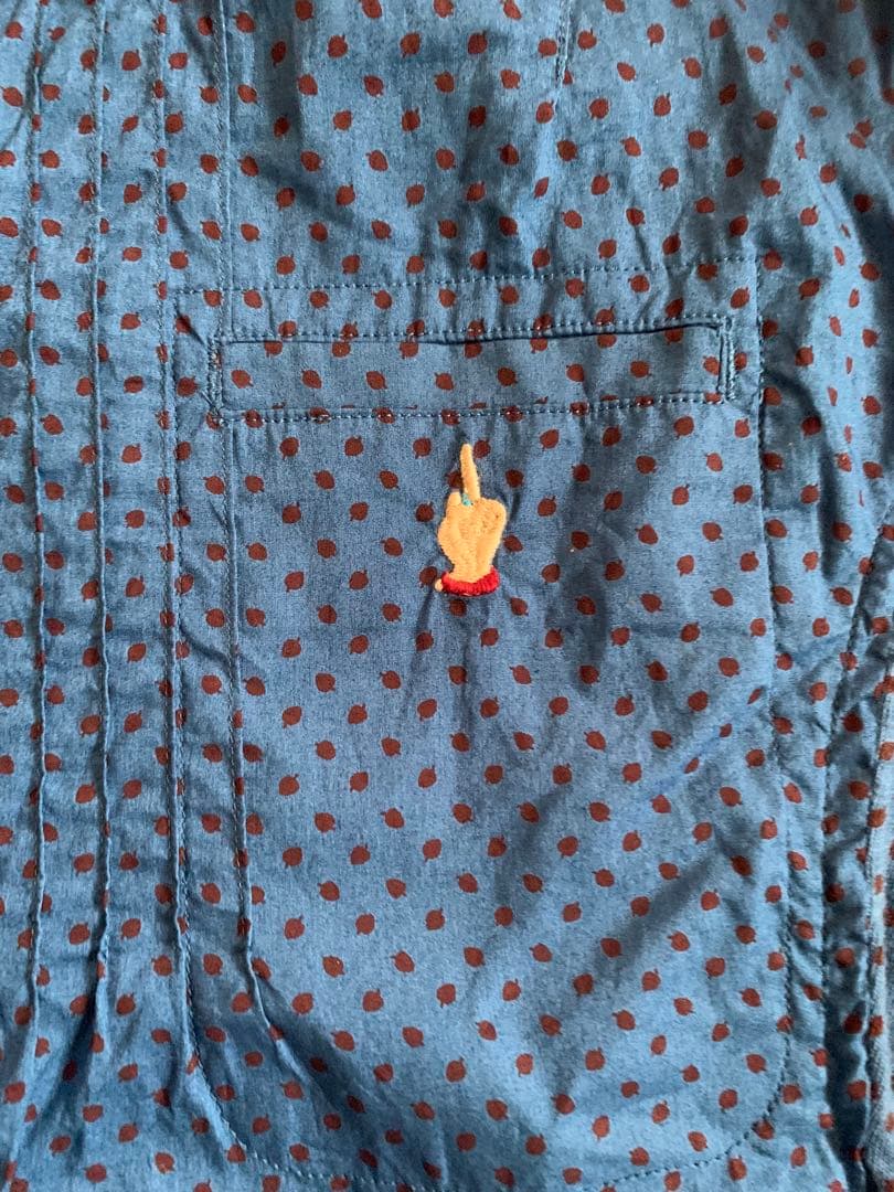 undercover fuck 刺繍 ドット柄 長袖シャツ プルオーバー