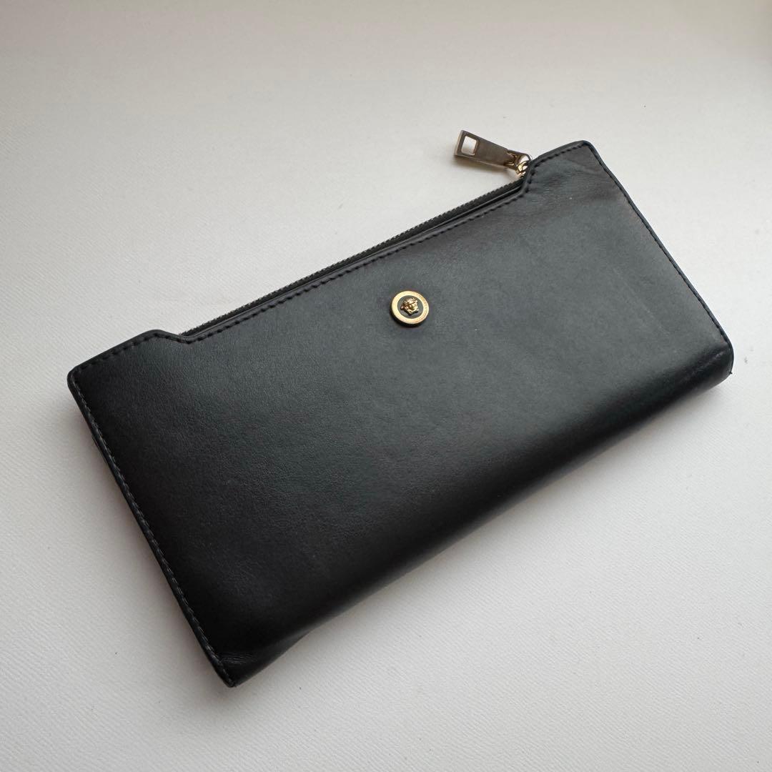 【美品】 975 Versace ヴェルサーチ 2つ折り 長財布 GIANNI VERSACE 新品 ヴェルサーチェ 二つ折り 長財布 ピンク
