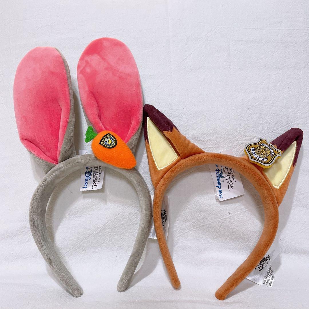 即日発送❣️上海ディズニー　ズードピア　ニックとジュディカチューシャ2点セット