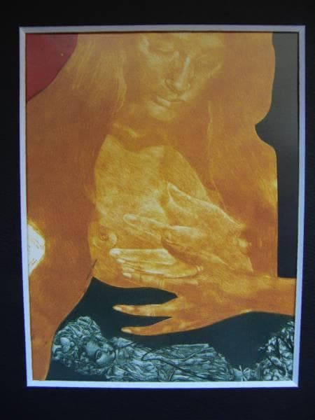 池田 満寿夫、感傷旅行、希少な額装用画集より、美品、新品額装付