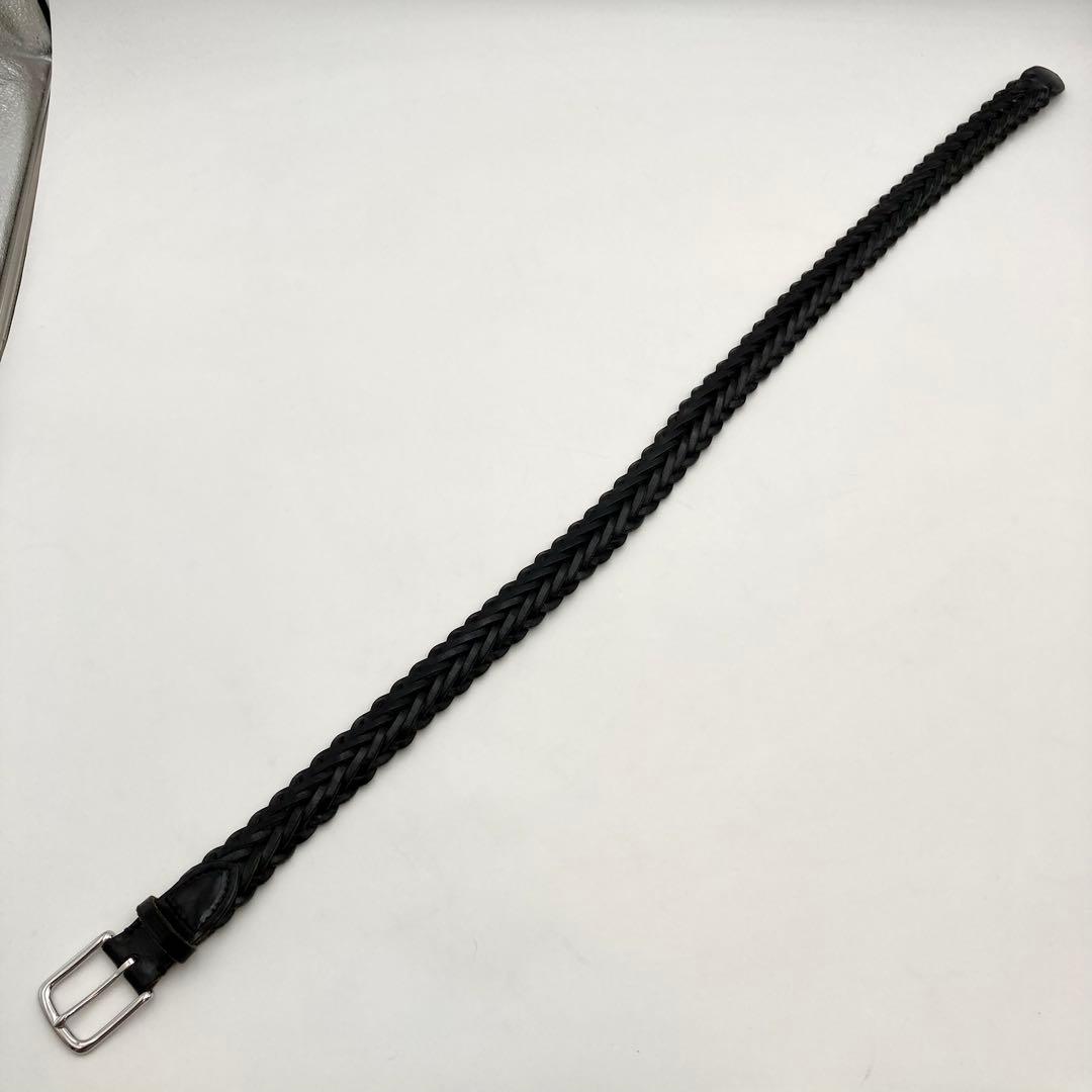 極美品✨ ホワイトハウスコックス メッシュベルト 黒 レザー 28/70