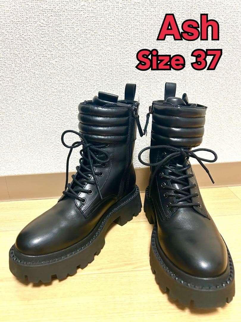 Ash gun スタッズ レースアップ ブーツ 37