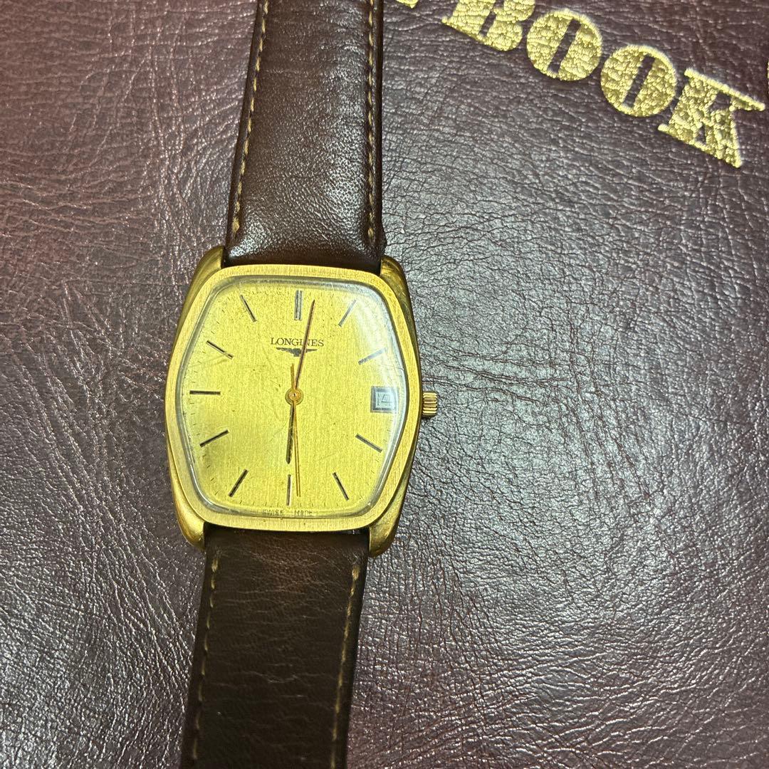 亜*依様 LONGINES ゴールド スクエア型 時計 ロンジン 腕時計 スクエア 18K クオーツ ゴールド メンズ LONGINES