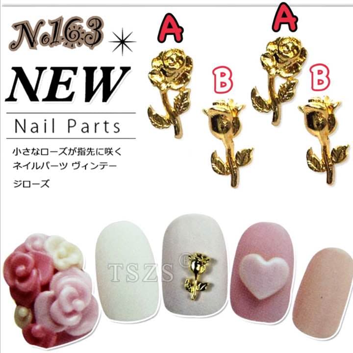 No163. バラ 薔薇 美女と野獣 ローズ ネイル パーツ