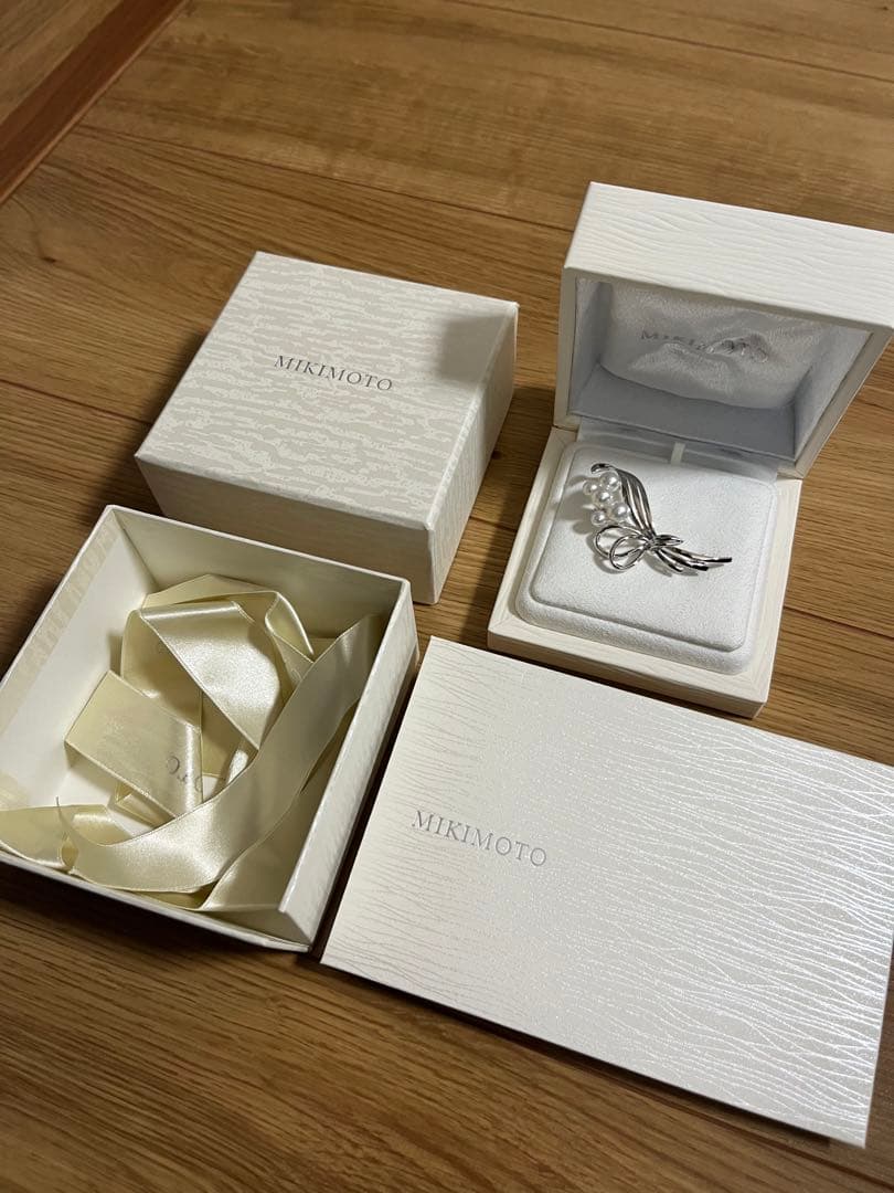 MIKIMOTO ミキモト　真珠　パール　ブローチ シルバー 5珠　花束