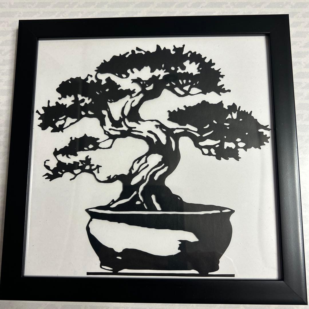 盆栽4 切り絵 BONSAI フレーム付き - メルカリ