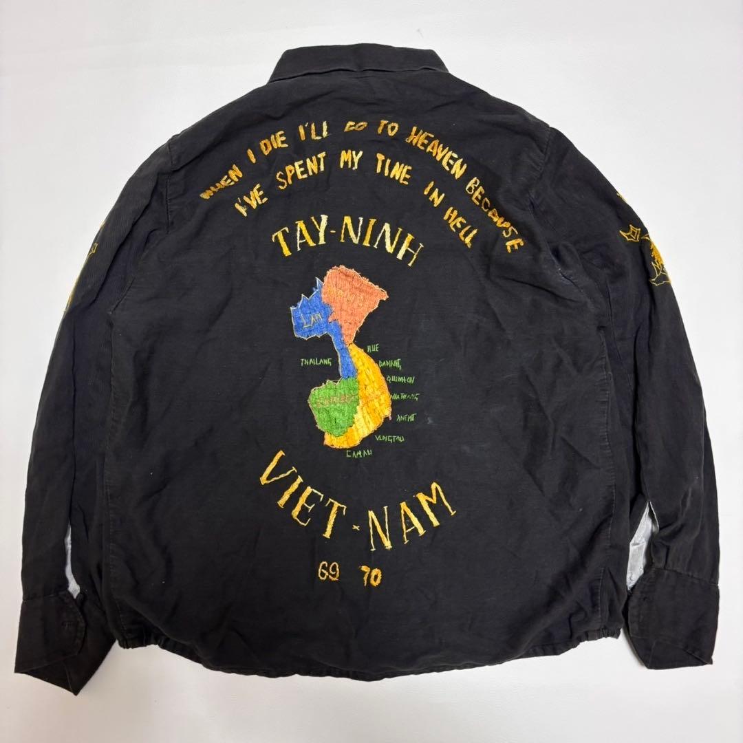 □M相当 60s 70s ヴィンテージ ベトジャン YKKジップ スカジャン