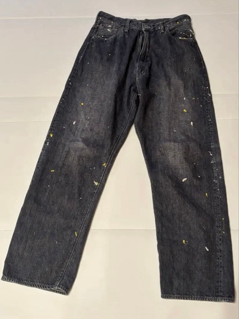 orSlow BEAMS BOY Black Monroe pants ペイント