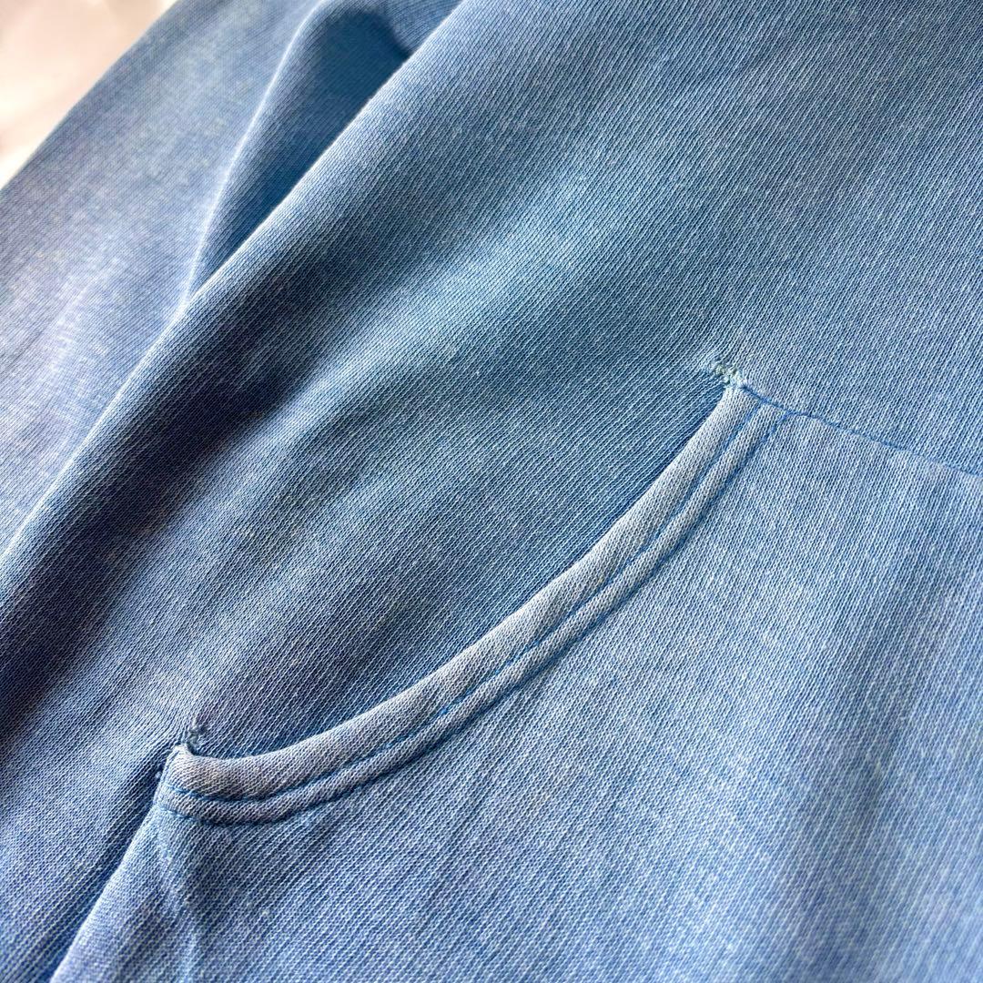 雰囲気抜群フェード最高70'sビンテージジップアップパーカーアルミ