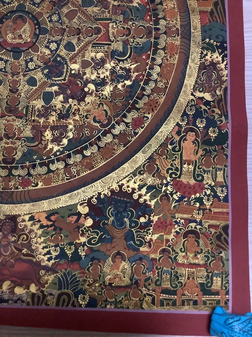 《 チベット密教　新品　1点物 》 手描き　曼荼羅　仏陀　釈迦　仏画　仏教　a8