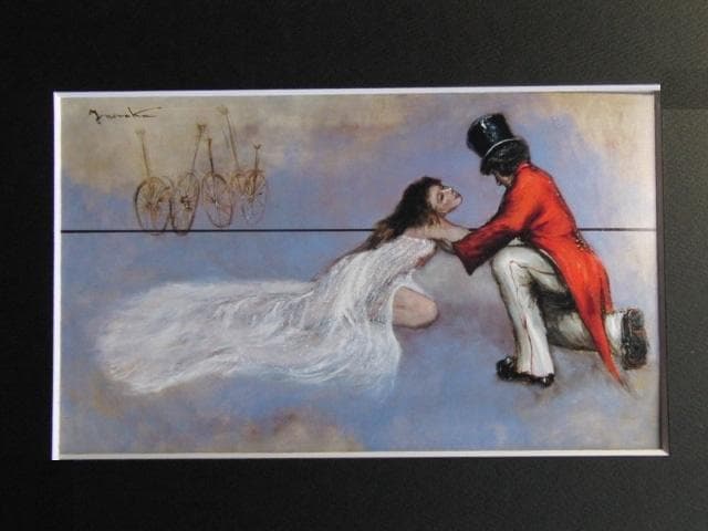 能仲ヤツヲ、ある舞台、希少画な集画、状態良好、新品高級額・額装付