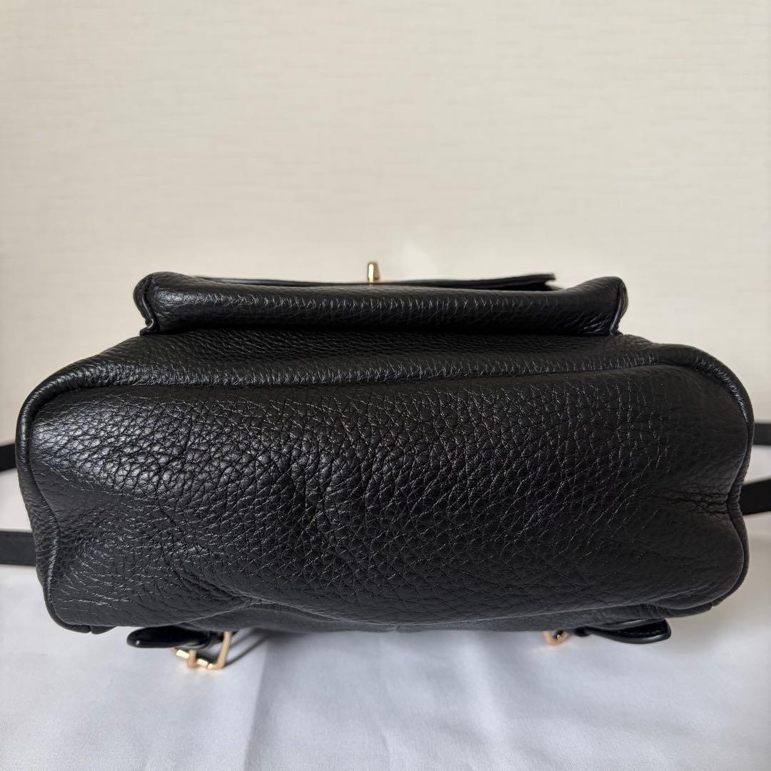 コーチ ミニリュック ターンロック ビリー シボ革 ブラック - メルカリ