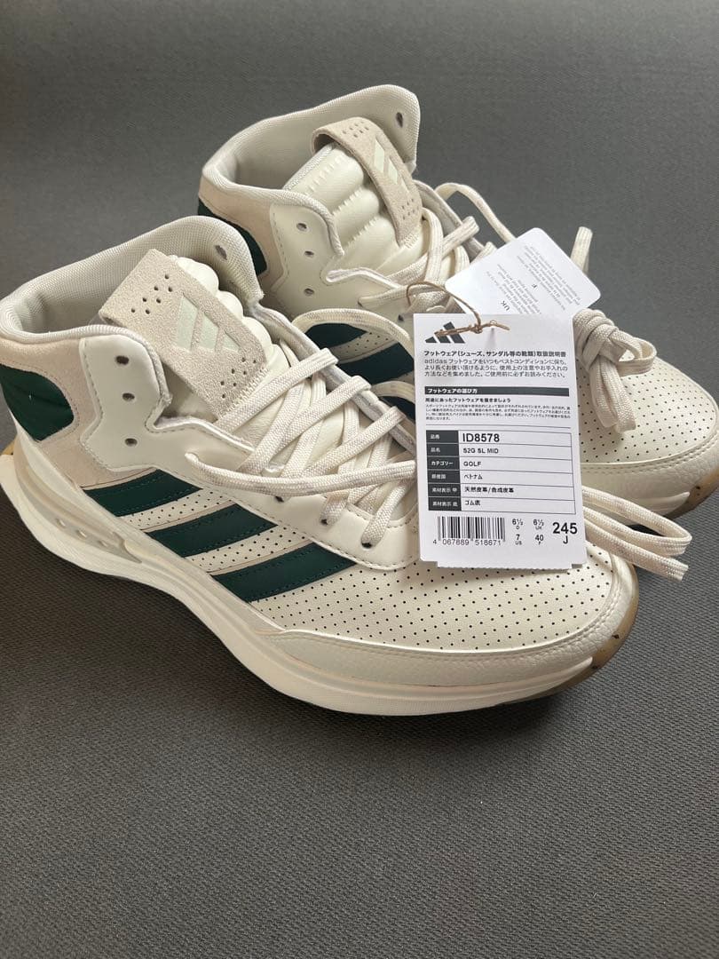 adidas ゴルフシューズ 245 ホワイト/グリーン