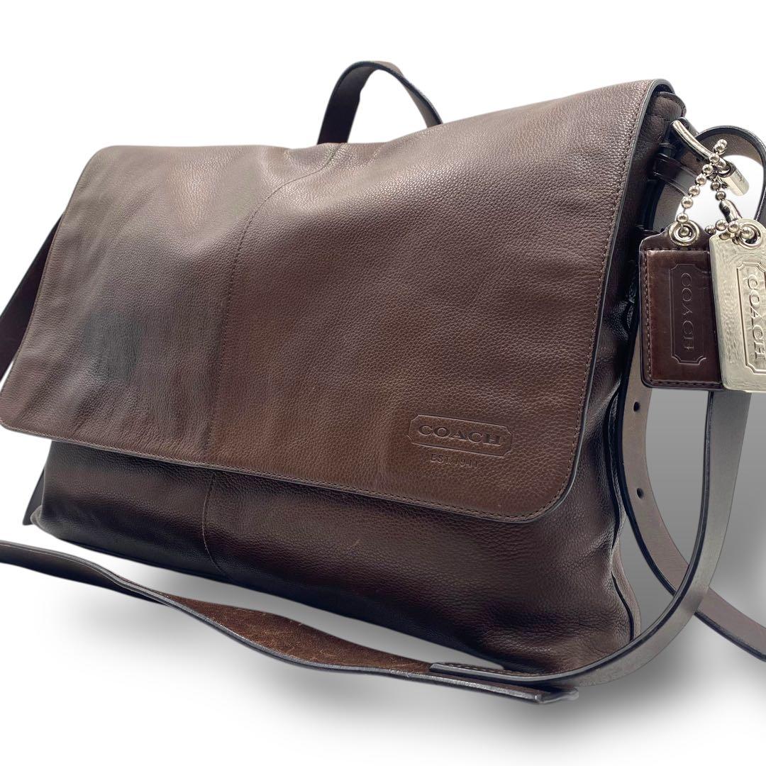 良品✨️ COACH トンプソン メッセンジャーバッグ 本革 2way A4可 茶