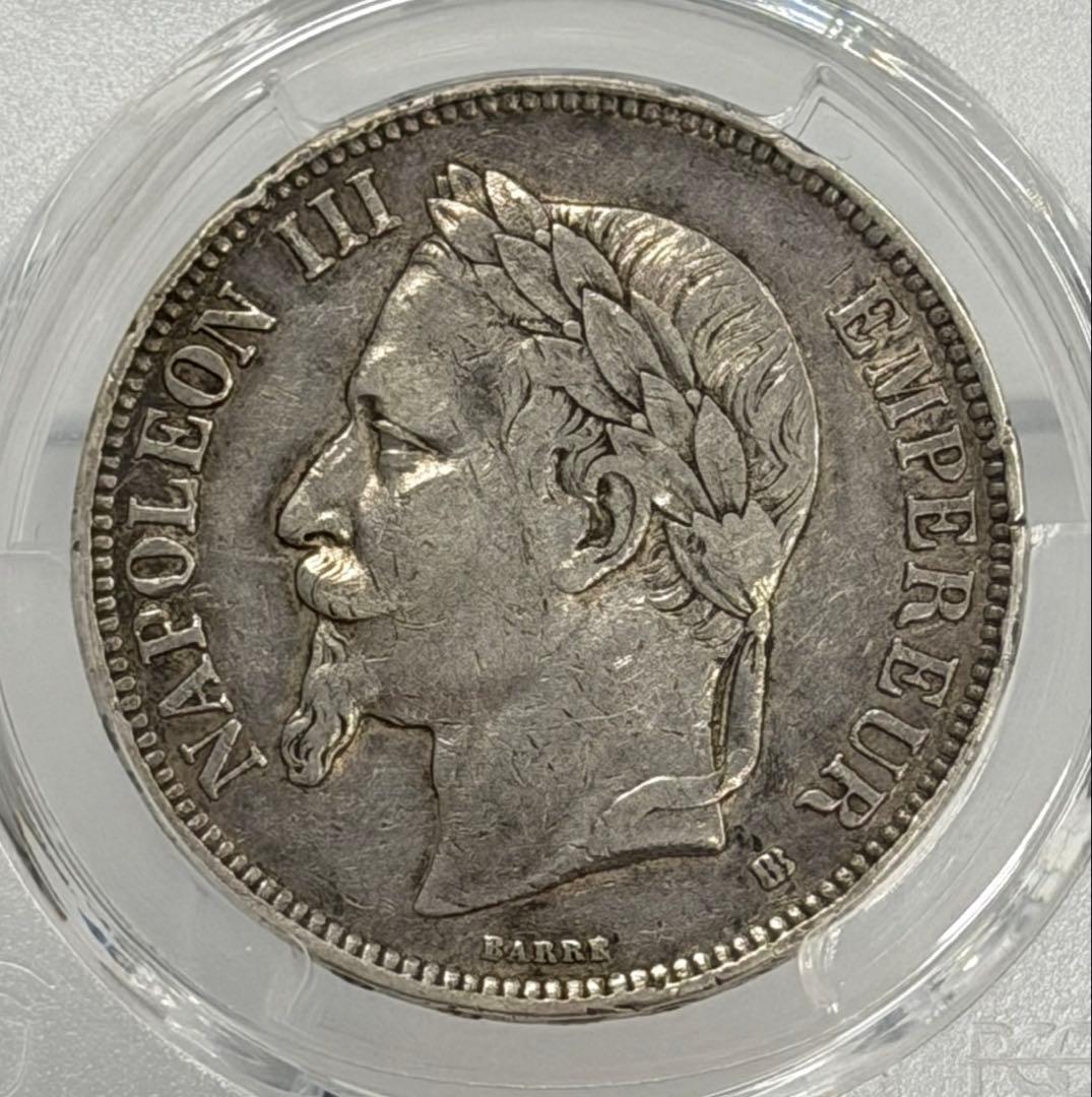 1869-BBフランス ナポレオン3世 5フラン銀貨