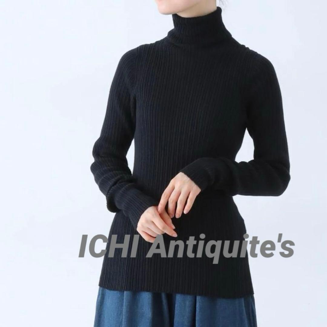 トップス ICHI Antiquite's / Rib Knit Turtle Neck