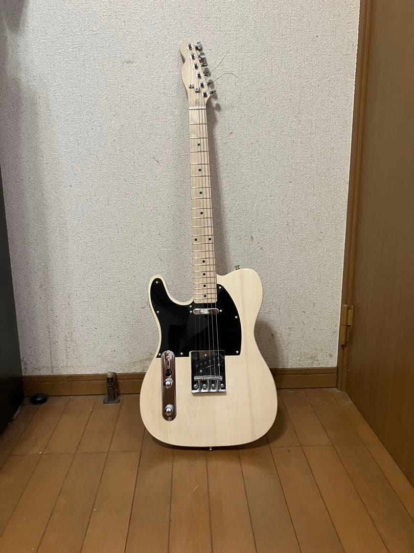 ノーブランド　テレキャスタータイプ　レフティ　エレキギター　塗装無し エレキギター テレキャスタータイプ ソリッドボディ 39インチ ブラック