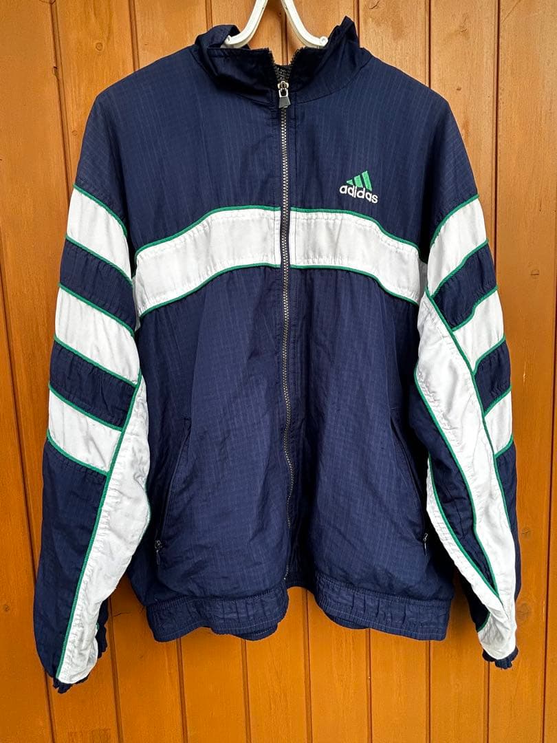 adidas ジップアップジャケット M ネイビー - メルカリ