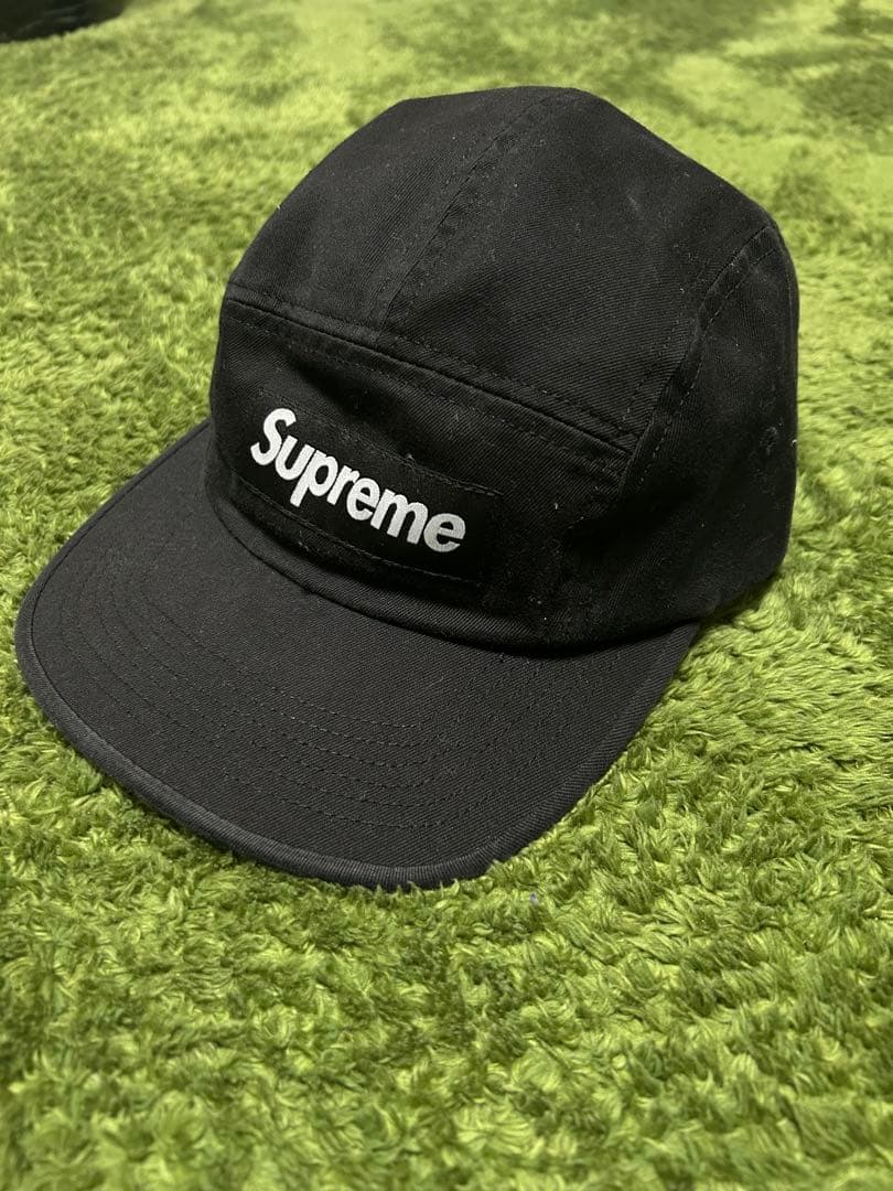 supreme キャップ　ブラック　黒　ストリート