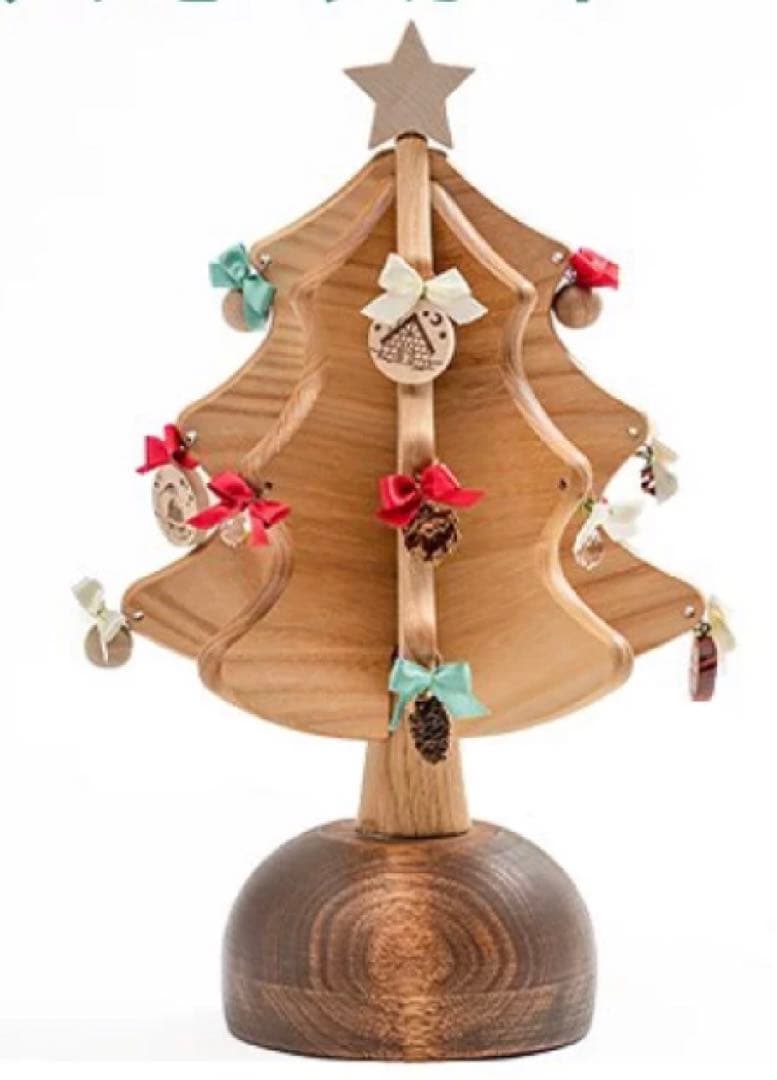 【新品】オークヴィレッジ オルゴールツリー　プチplus クリスマスツリー オルゴールツリー・プチ（グリーン）｜[飛騨の家具]オークヴィレッジ