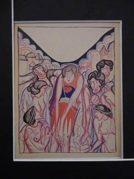 川上　澄生、異国偶話、希少な額装用画集より、美品、新品額装付