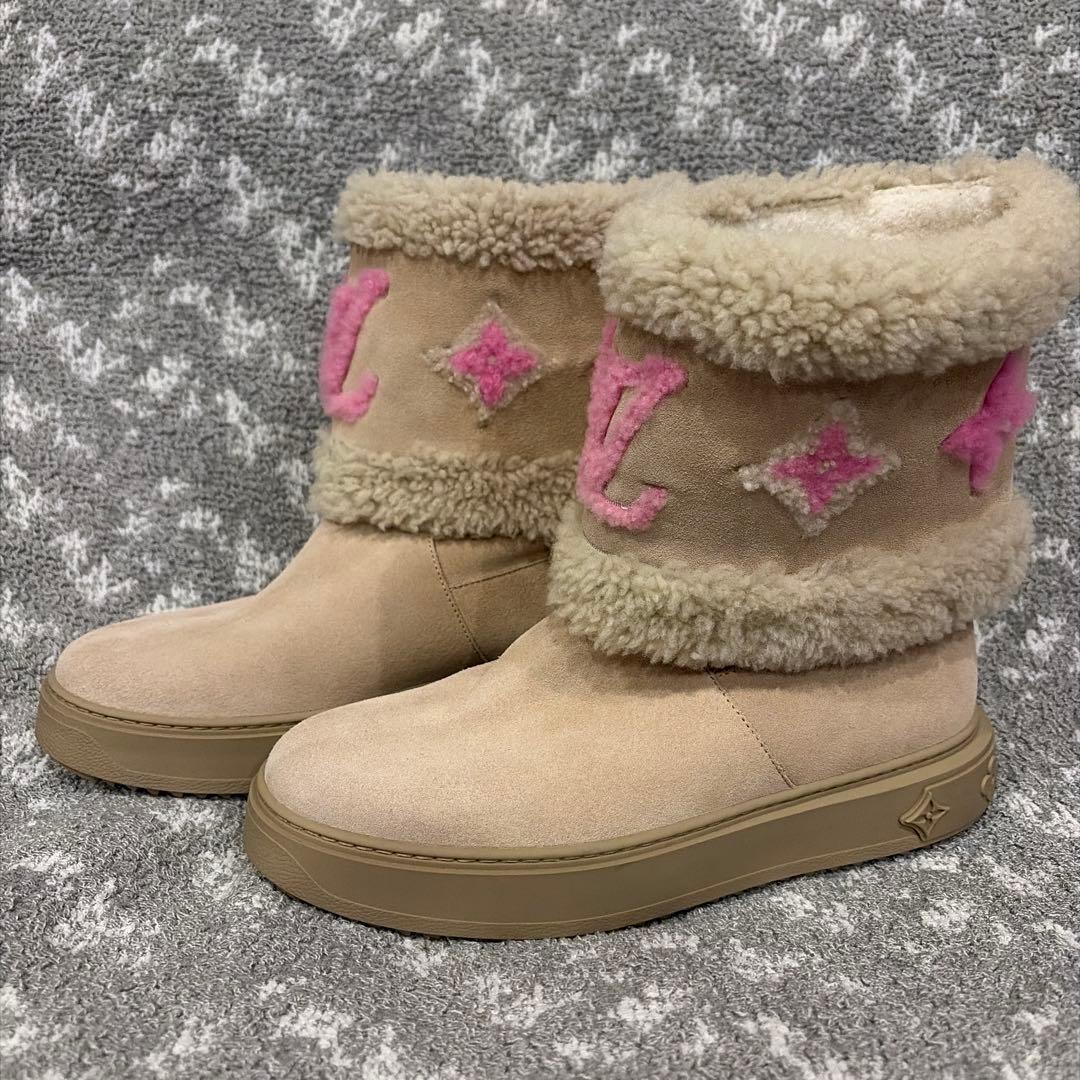 【新品】LOUIS VUITTON ベージュ ムートンブーツ 38 1/2