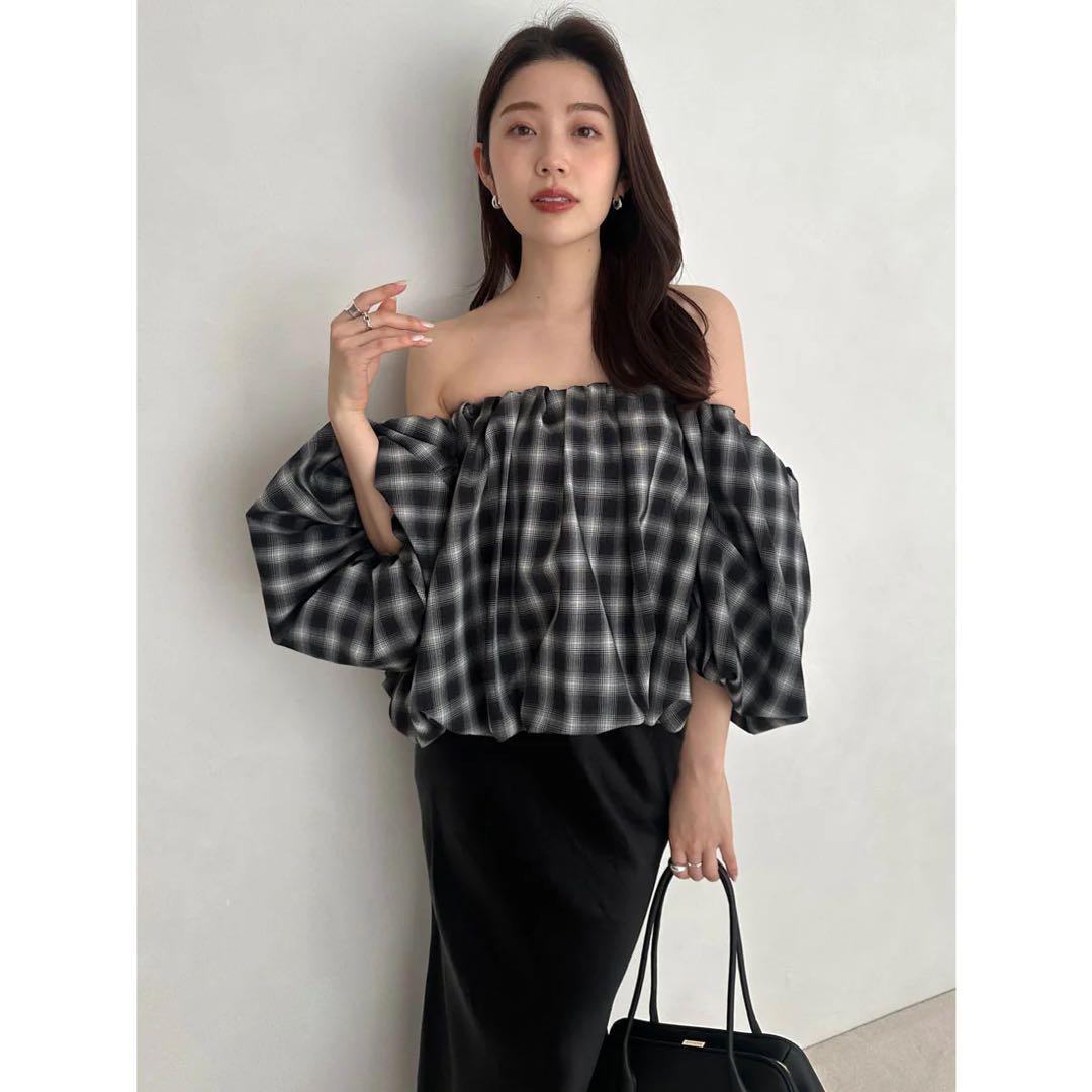 anuans チェック柄オフショルダートップス オフショルダー チェック柄 | レディースファッション通販のグレイル