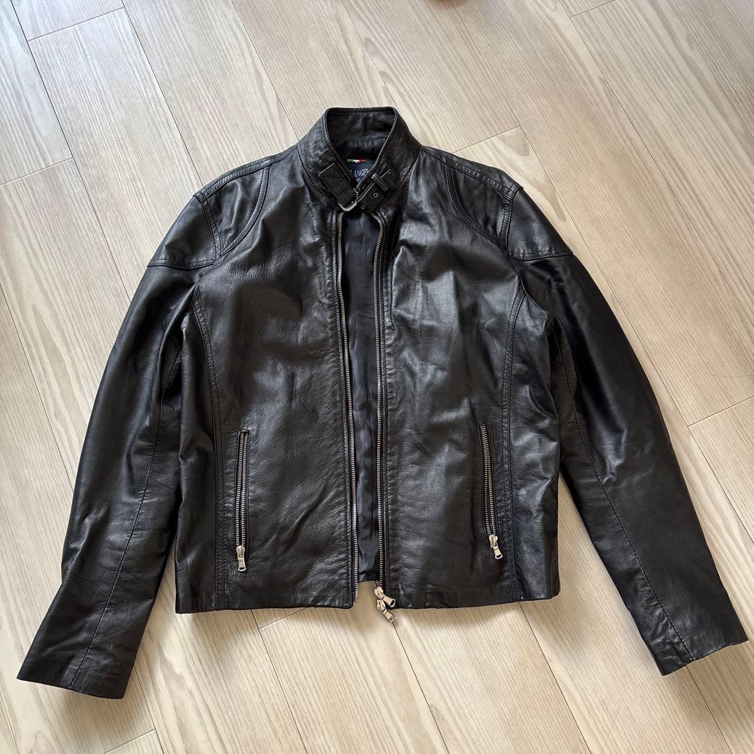 【極美品】本場イタリア製 フィレンツェ購入 ラムレザー シングルライダース 50