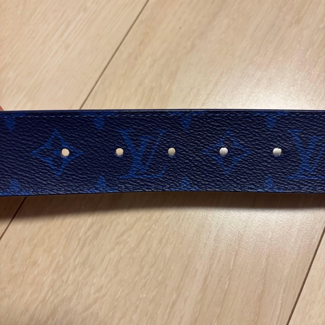 Louis Vuitton ネイビー レザーベルト - メルカリ