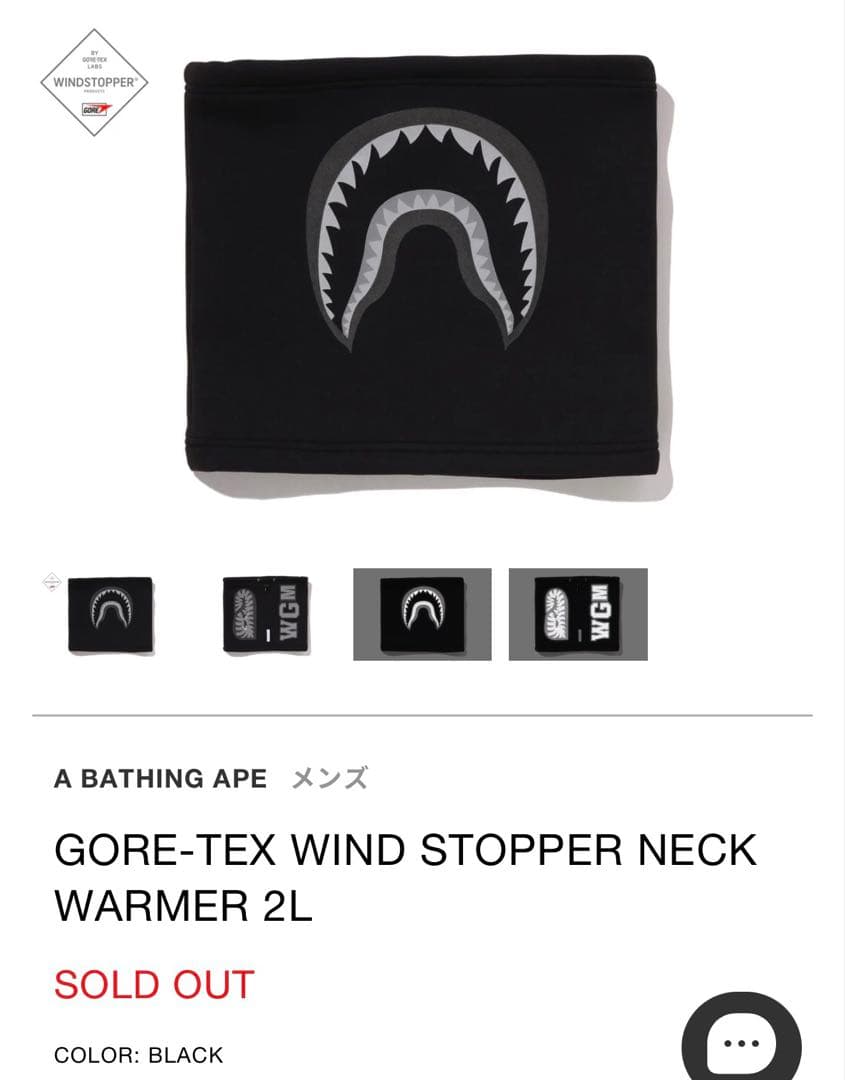 小物 GORE-TEX WIND NECK WARMER A BATHING APE