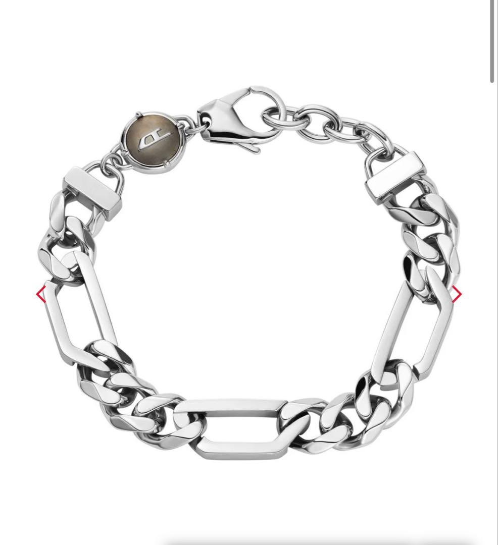 【新品未使用】DIESEL メンズ　ステンレススチール製チェーンブレスレット