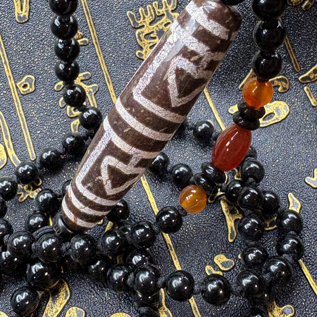 地門菩提天珠 紅朱砂 ネックレス