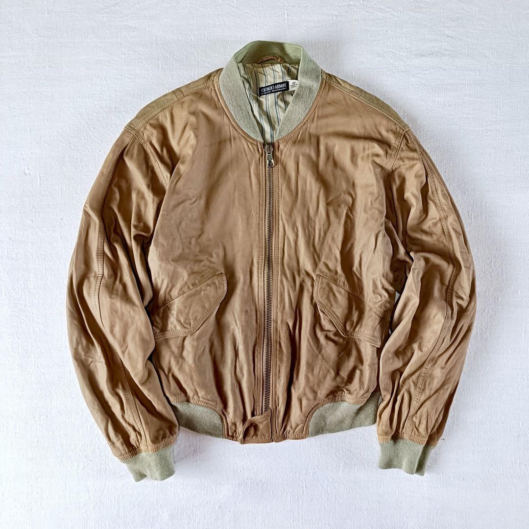GIORGIO ARMANI 黒タグ 90S 短丈 レザージャケット アーカイブ