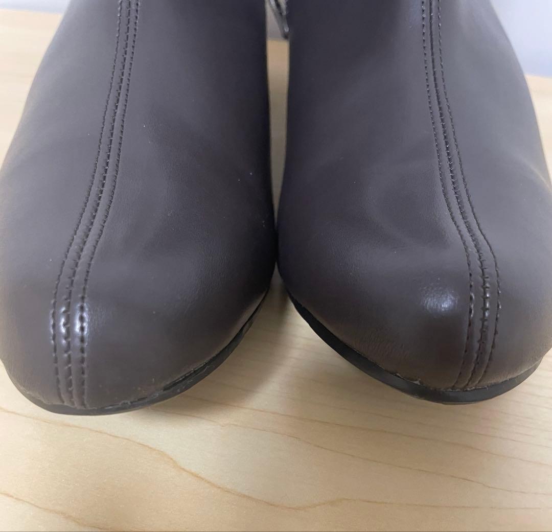 L(24〜24.5cm) RAKUNA ショートブーツ 整体 ダークブラウン