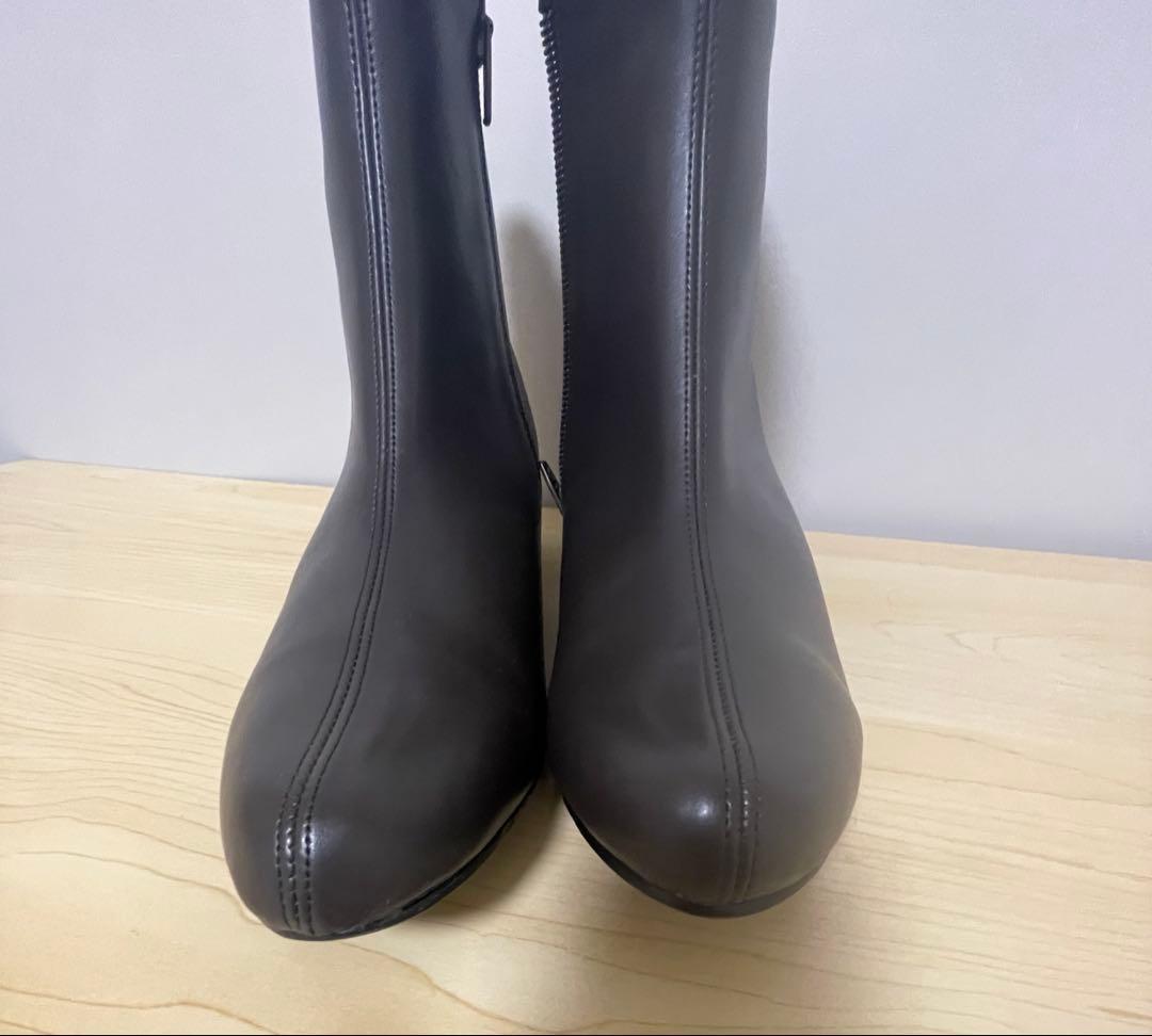 L(24〜24.5cm) RAKUNA ショートブーツ 整体 ダークブラウン