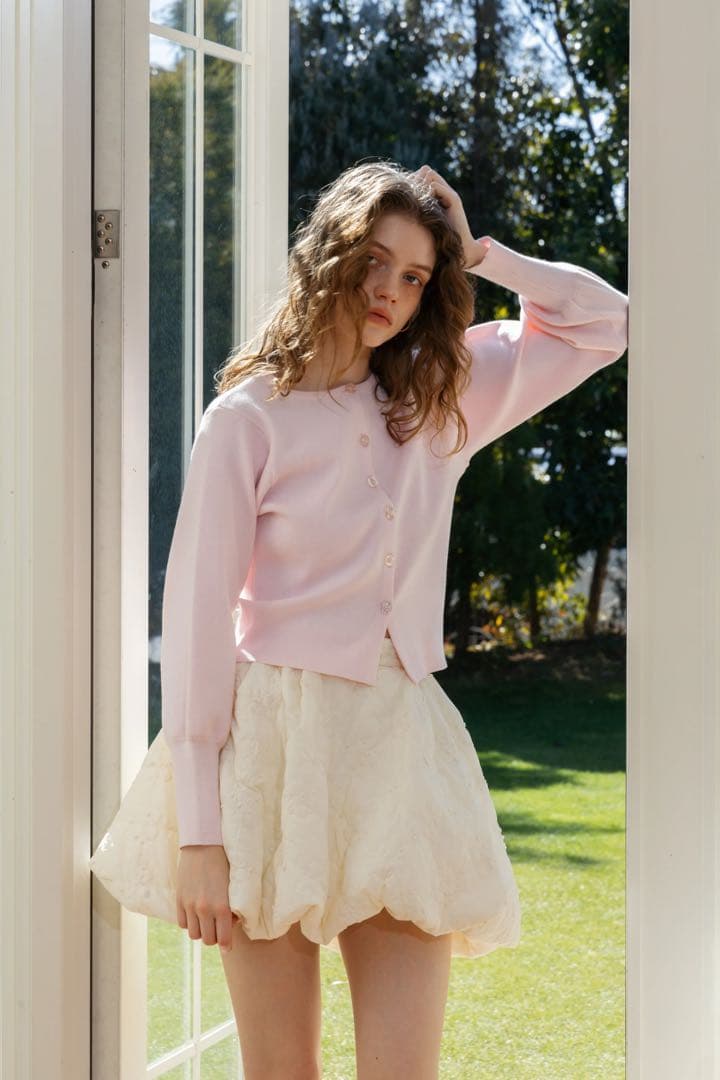 INGEBORG ブラウンニット 長袖 オフショルダー