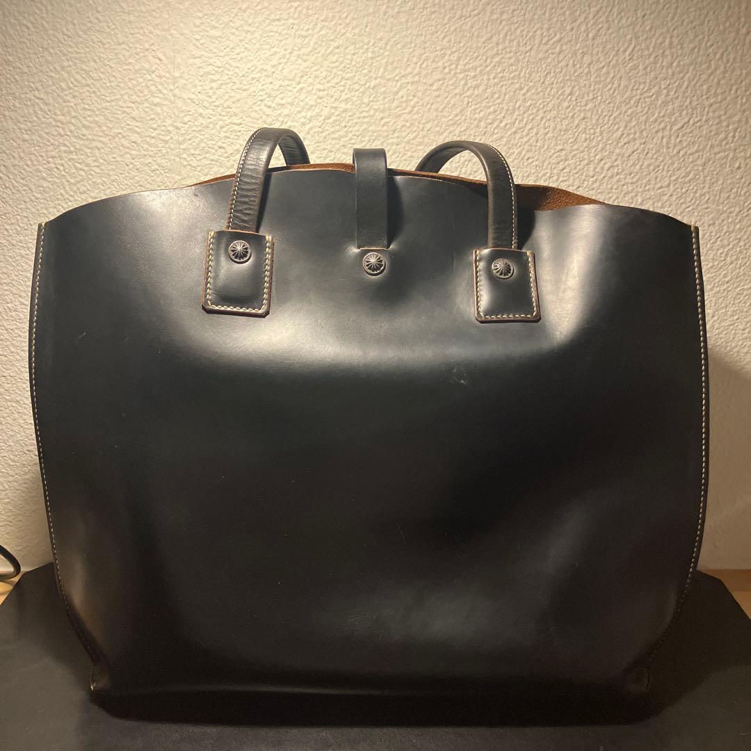 g*読様 moto/motor/クロムエクセル/トートバック/本池秀夫 ブラックのクロムエクセルのミリタリートート | レザーブランド【SHIN