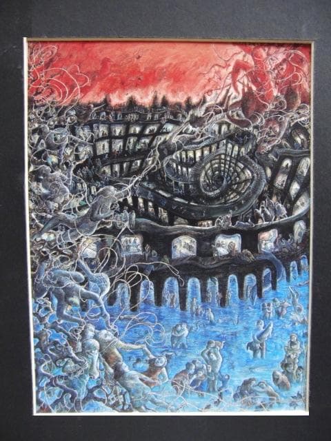 遠藤彰子、【参＝壱】、希少な画集画、新品高級額 額装付、状態良好